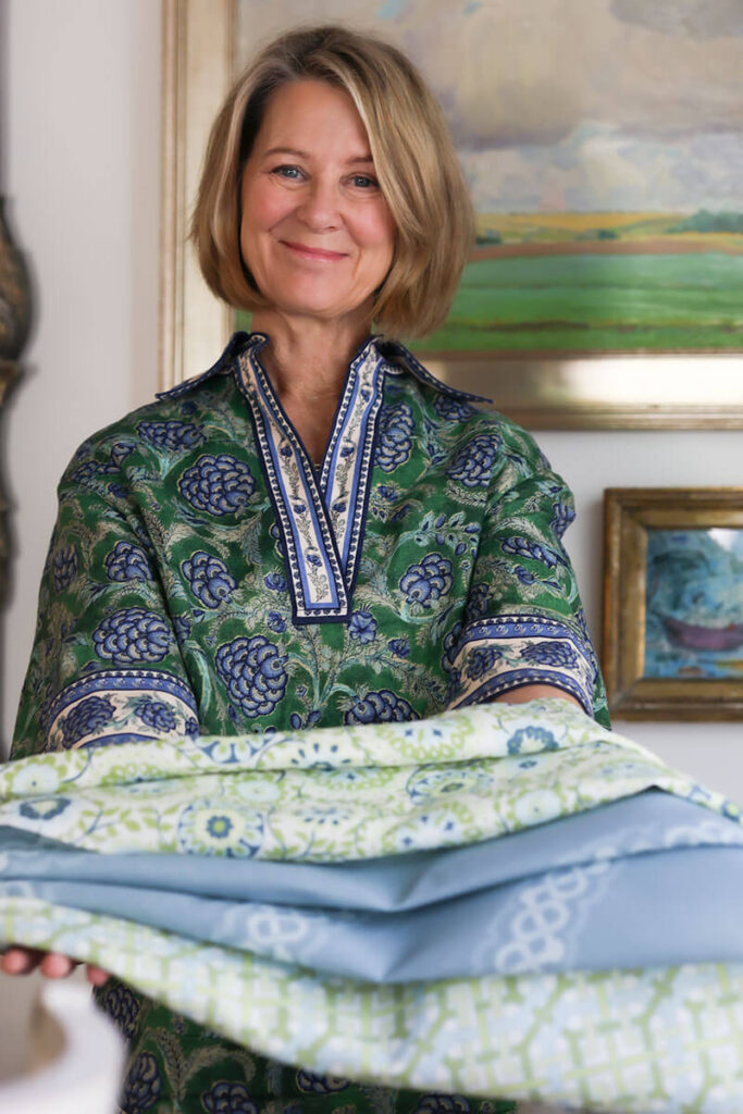 Sarah Boyden with Fabrics